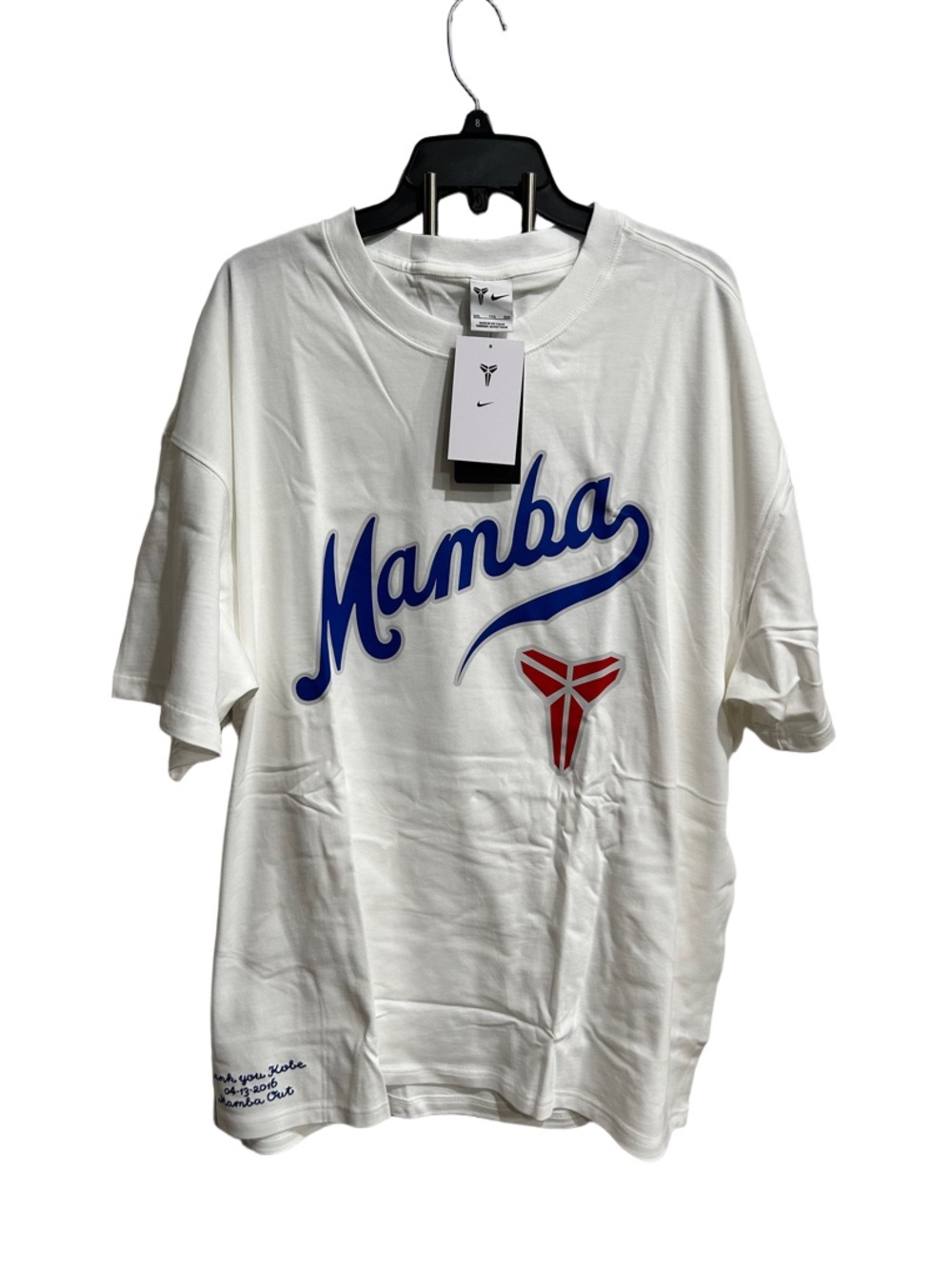 Nike Mamba Graphic Tee - White with Blue & Red Accents